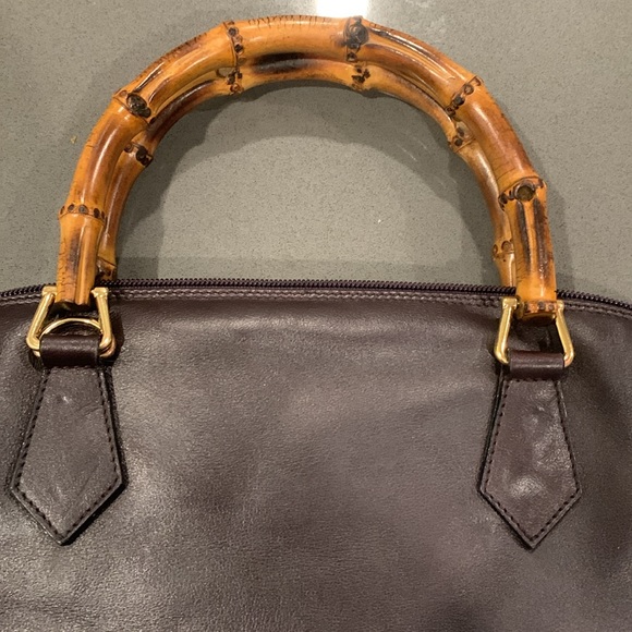Gucci Eggplant and bamboo handle purse bag. - Picture 5 of 10
